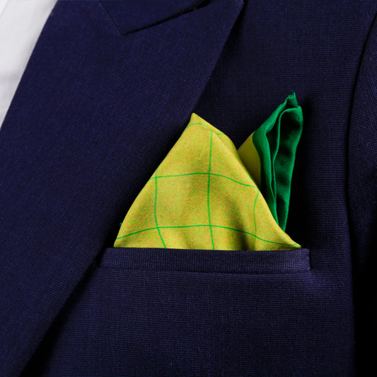 Moss Check Pocket Square - Artychoke