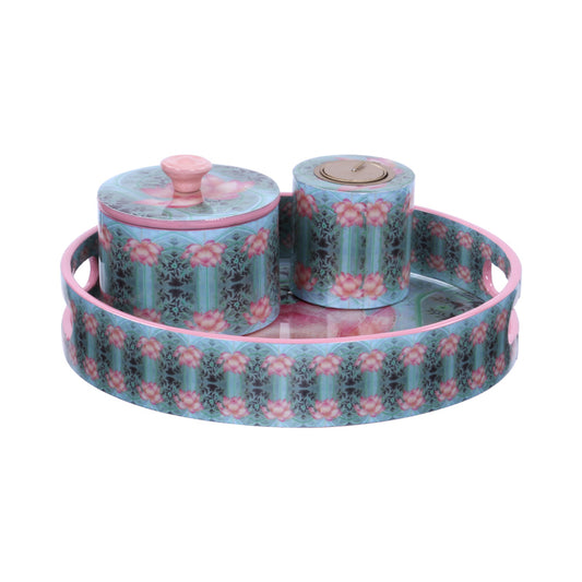 Blue Lotus Box Set: Includes Tray, box & Candle Votive