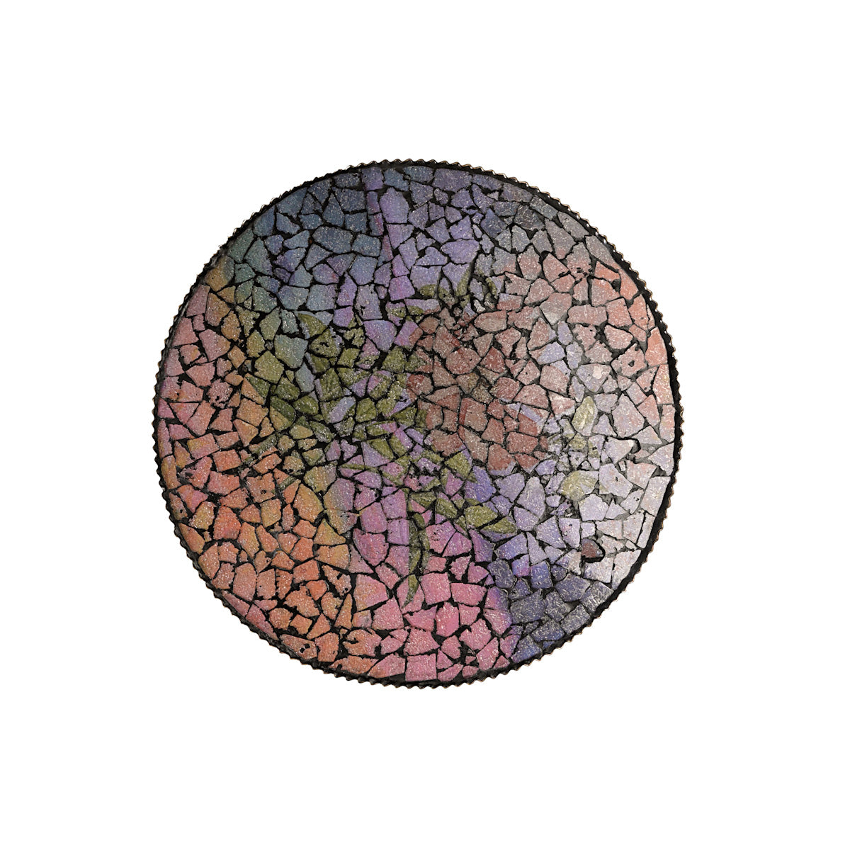 Top View Round Colorful Floral Mosaic Petal Eclectic Table
