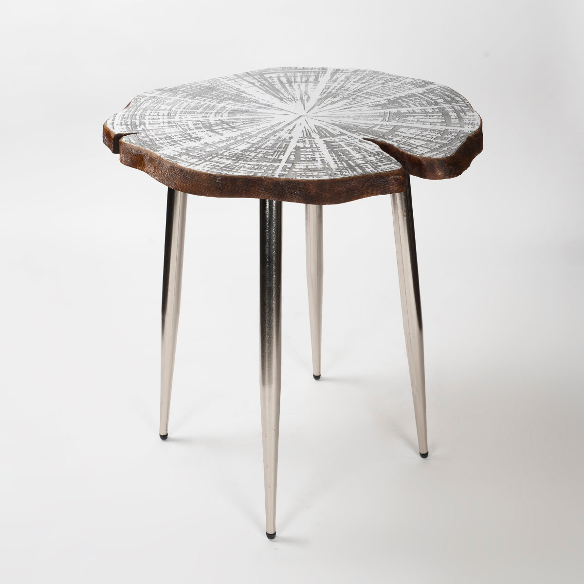 Stylish Metal Lotus Leaf End Table