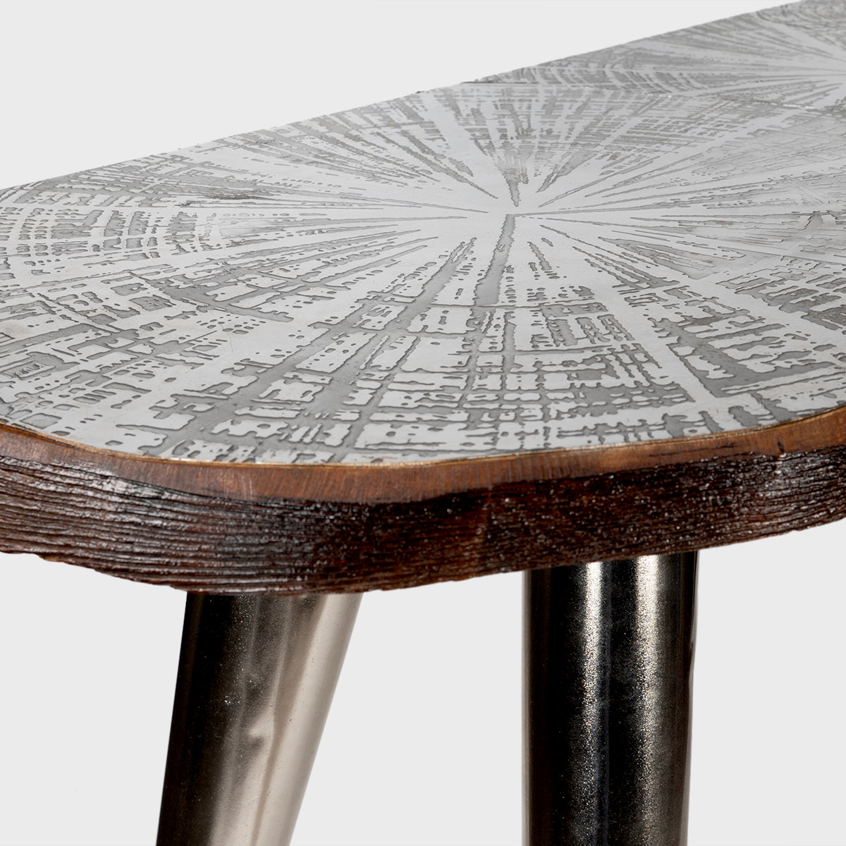 Aluminium & Wood Lotus Leaf Table Top