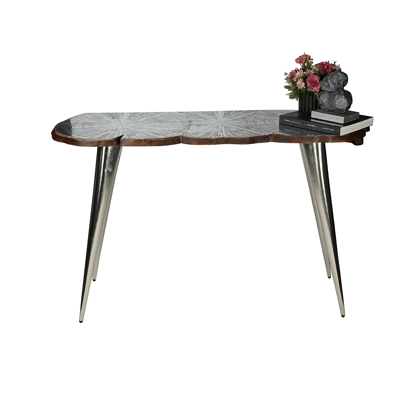 Stylish Lotus Leaf Metal Console - Artychoke