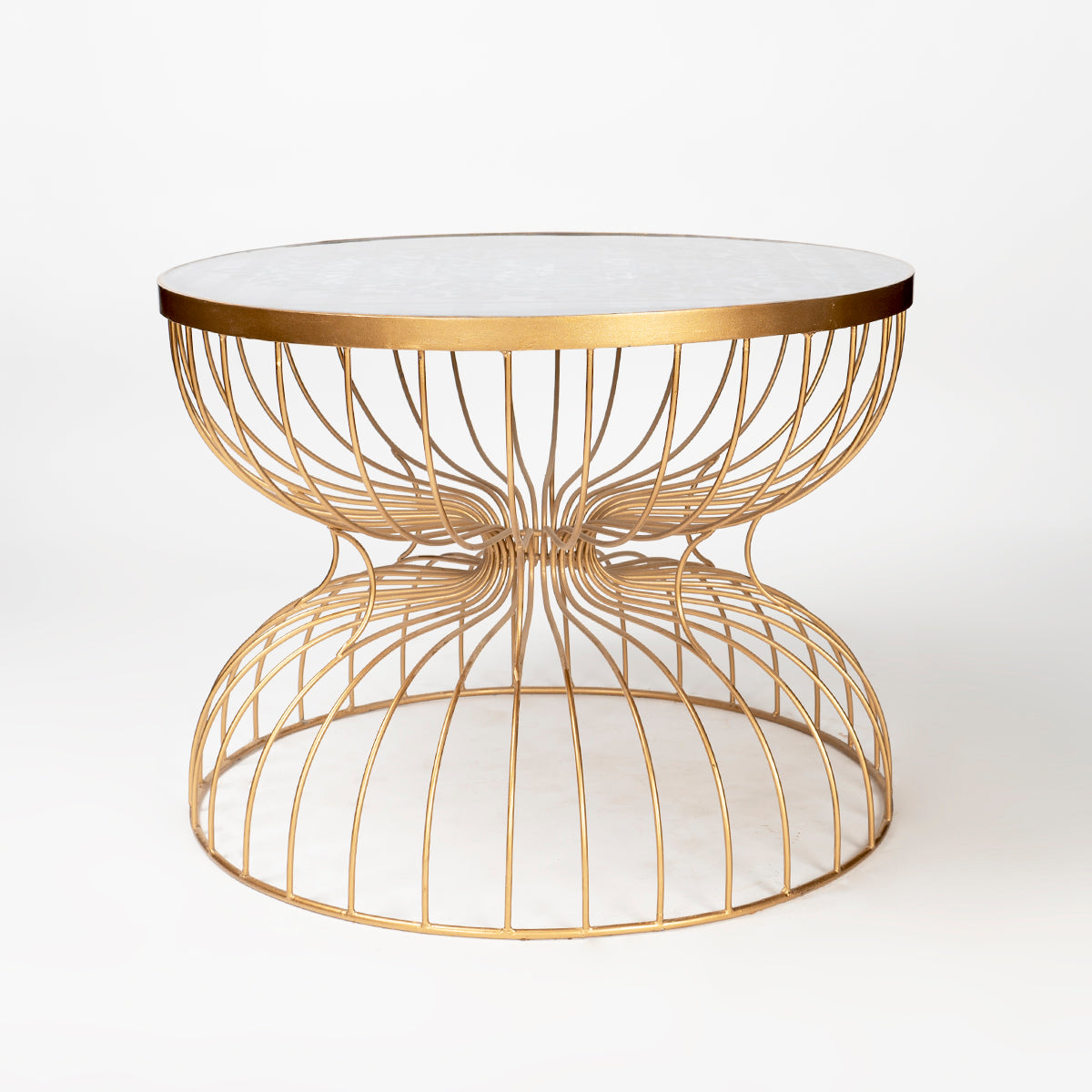 luxury Hourglass coffee table touch of gold in the base
