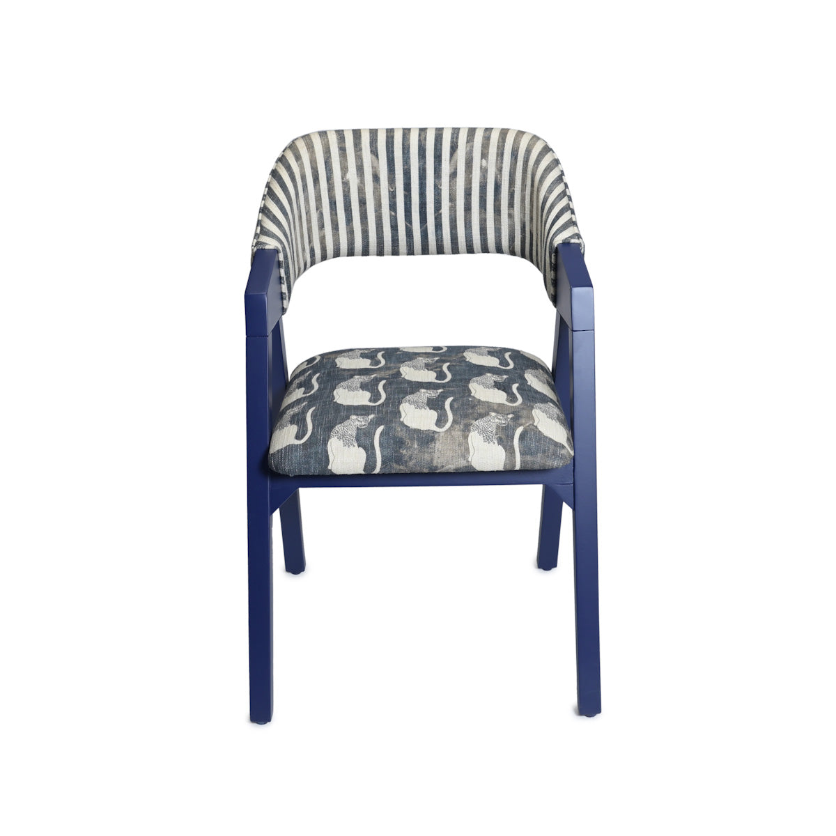 Jaguar Blue Chair Angular curved back seat monochromatic back