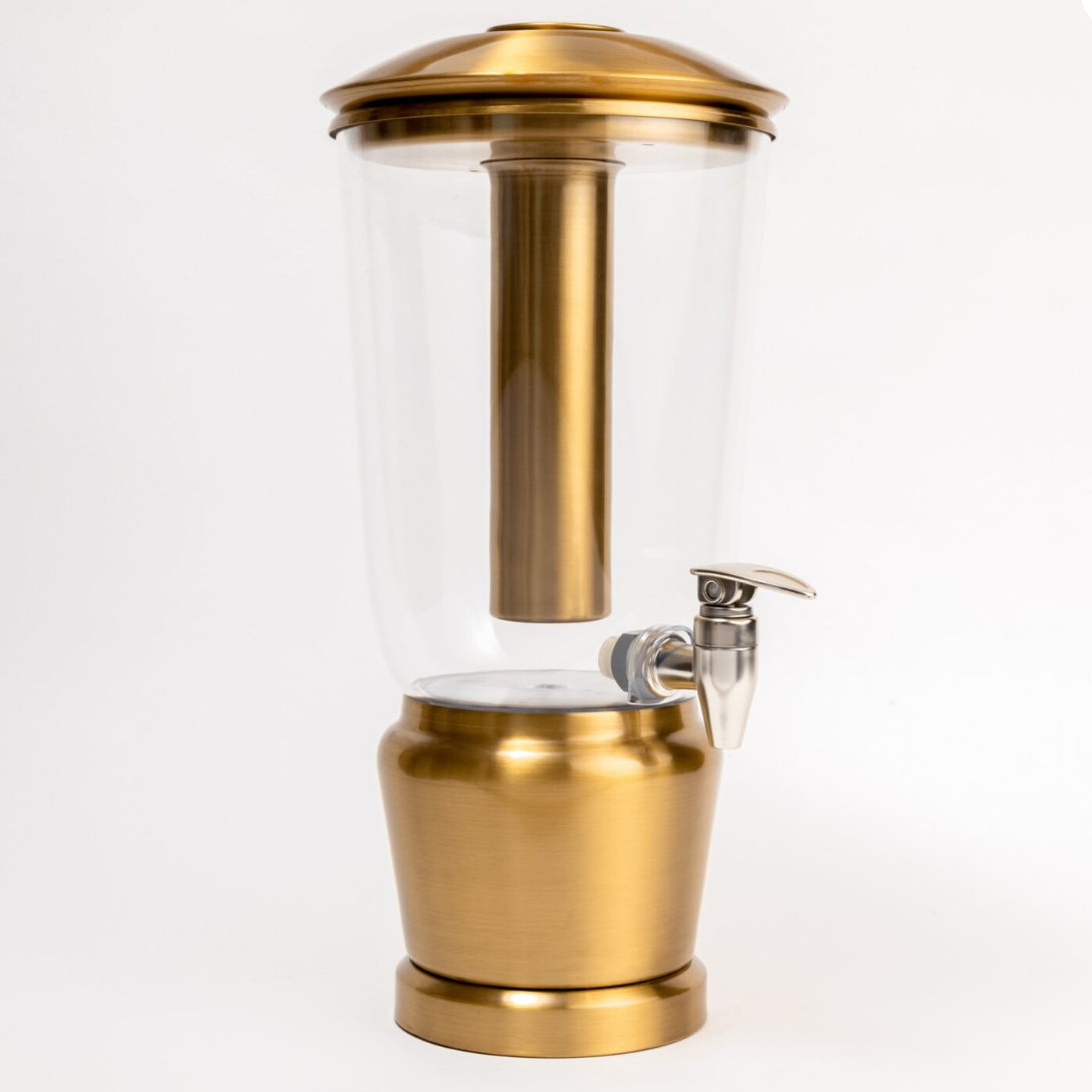 Stainless Steel Gilded Gold Luminique dispenser in Vibrant Brass
