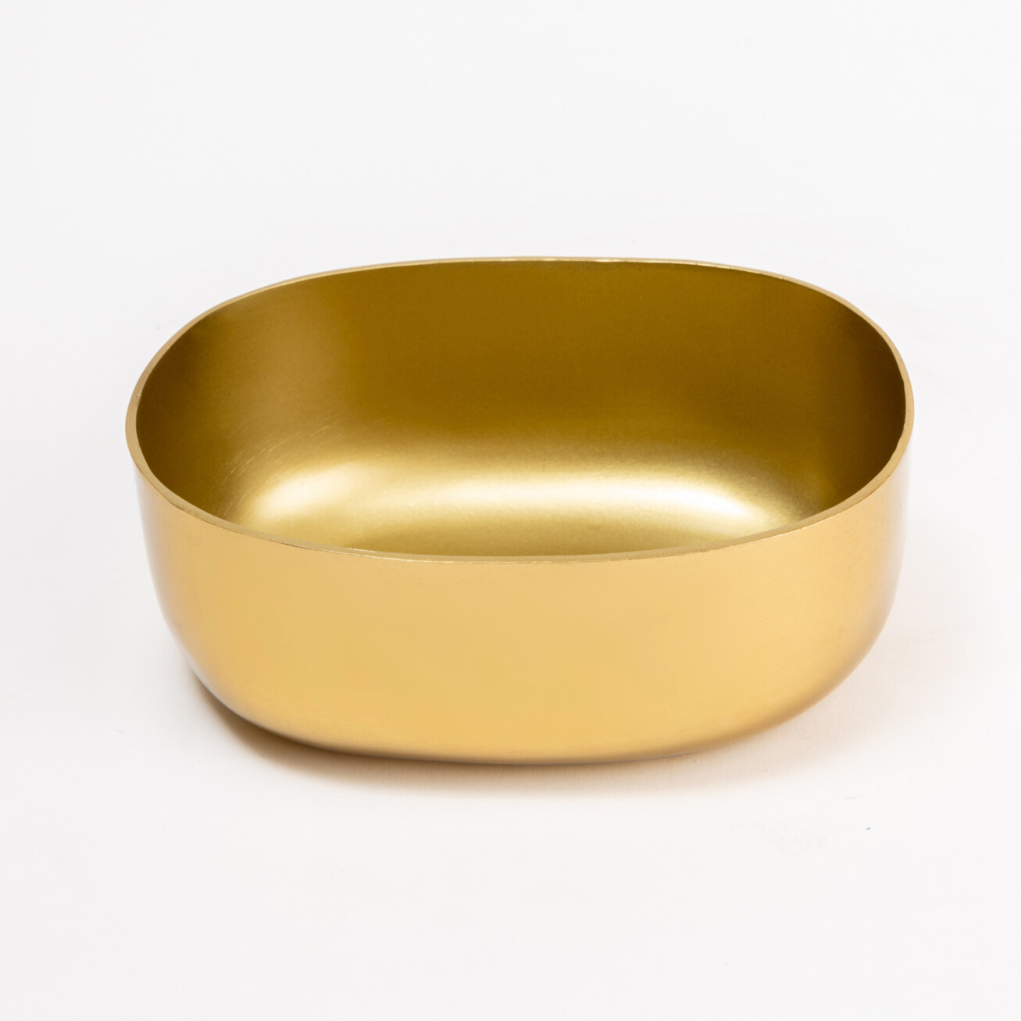 Top view of a stainless steel Celestique Bowl in Gilded Gold