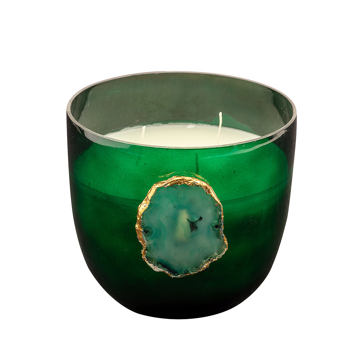 Green Glow Candles, a set of two luxurious three-wick candles