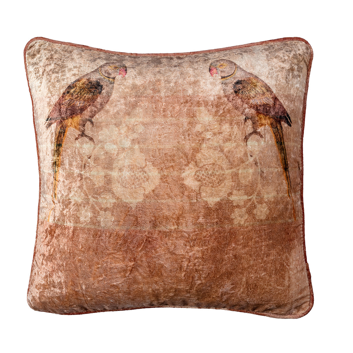 Buy Parrot Pink Velvet Cushion Cover
