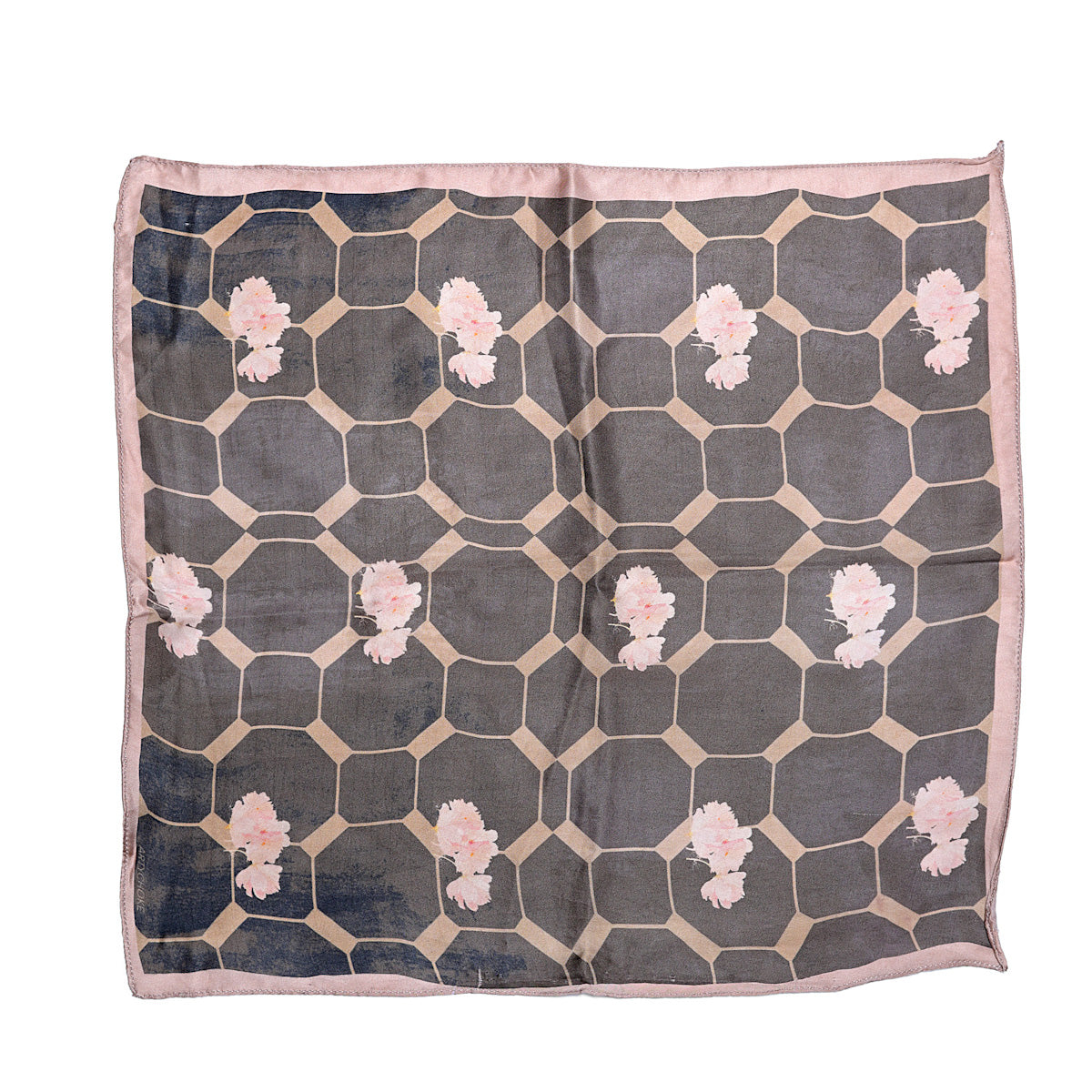 Hydrangea in Grey Pocket Square