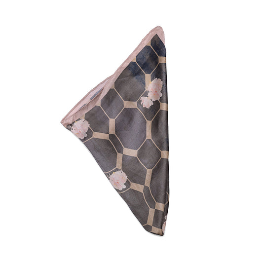 Hydrangea in Grey Pocket Square
