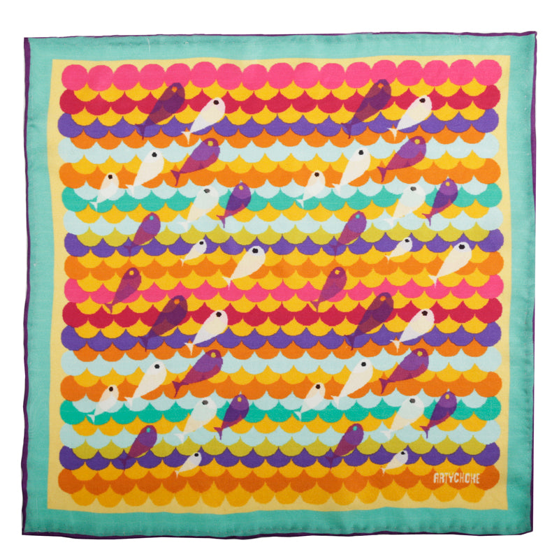 Pure Silk Go Fish Pocket Square