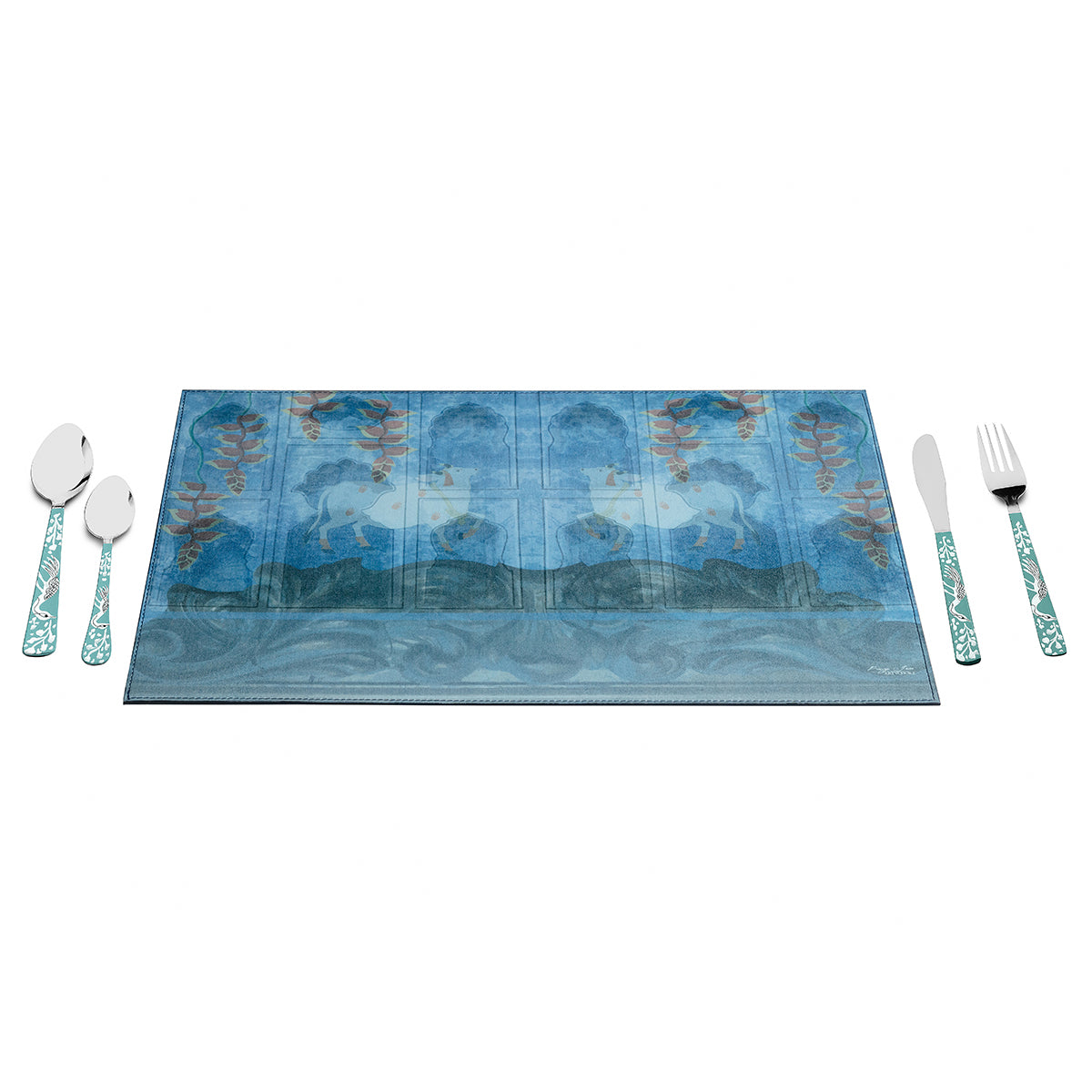 Pichwai Blue heat Proof & Waterproof Table Mats