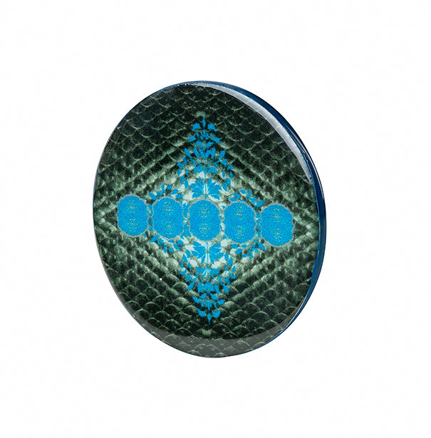 Wooden Blue Grey Sheesh Mahal Round Coasters