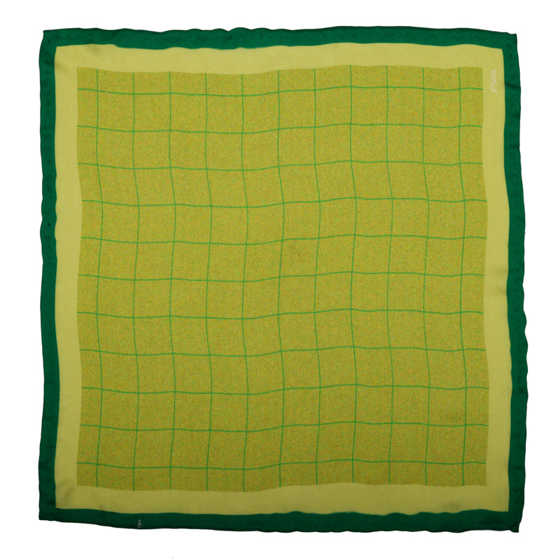 Darker green with Moss Check Pocket Square