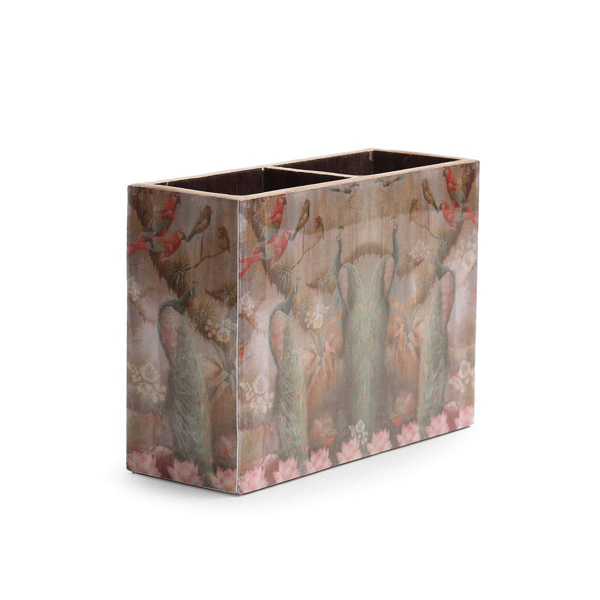 Peacock Glossy Organizers with two compartments with beautiful peacocks