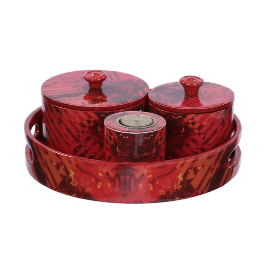 Red Strokes Box Set: Includes Tray, 2 boxes & Candle Votive