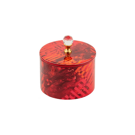 Red Strokes Round Box