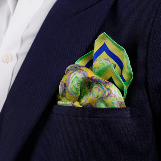 Rose Garden Green Pocket Square