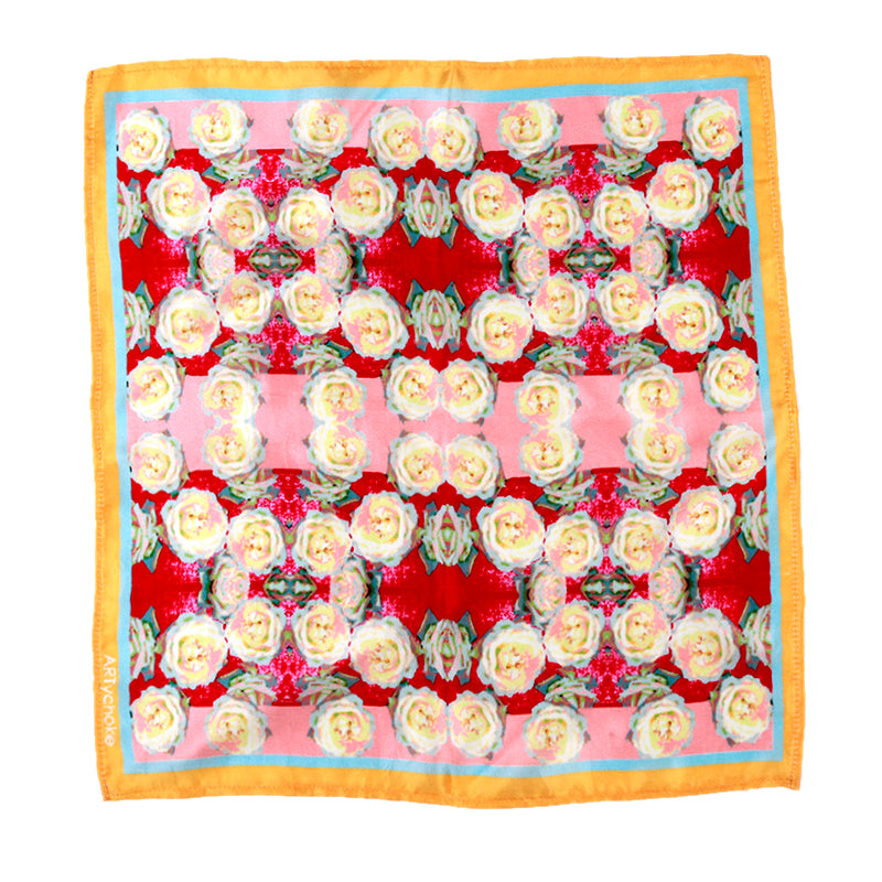 High-quality fabric Rose Garden pocket square showcasing a refined floral design