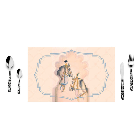 Horse Jharoka Peach Table Mats