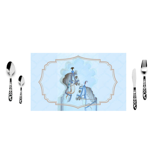 Horse Jharoka Blue Table Mats
