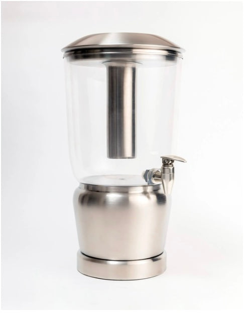 Moonlit Silver Luminique Dispenser in stainless steel and BPA free acrylic