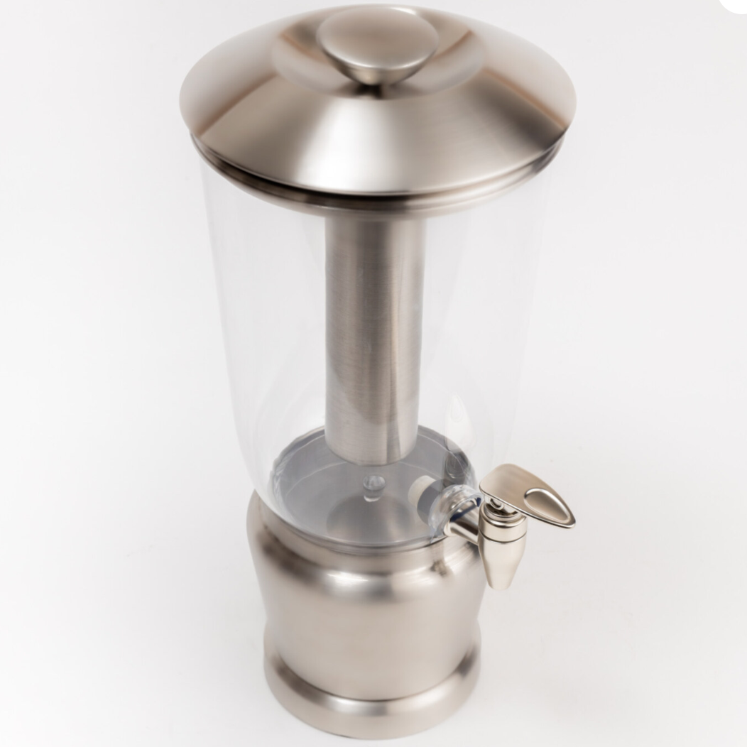 Moonlit Silver Luminique Dispenser in stainless steel and BPA free acrylic with very high quality spigot tap