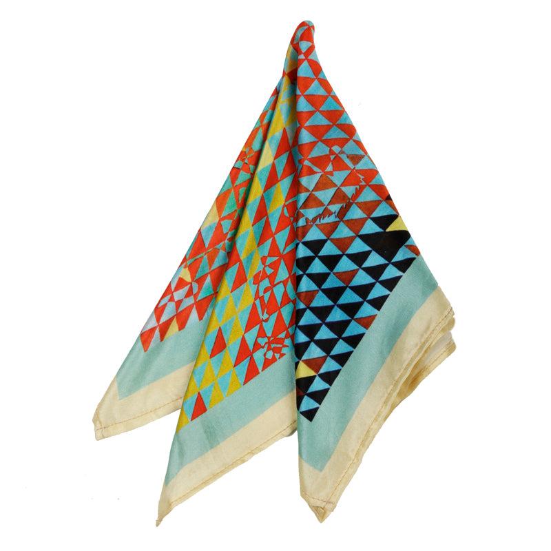 Premium Silk of Triangulate Pocket Square with geometric pattern