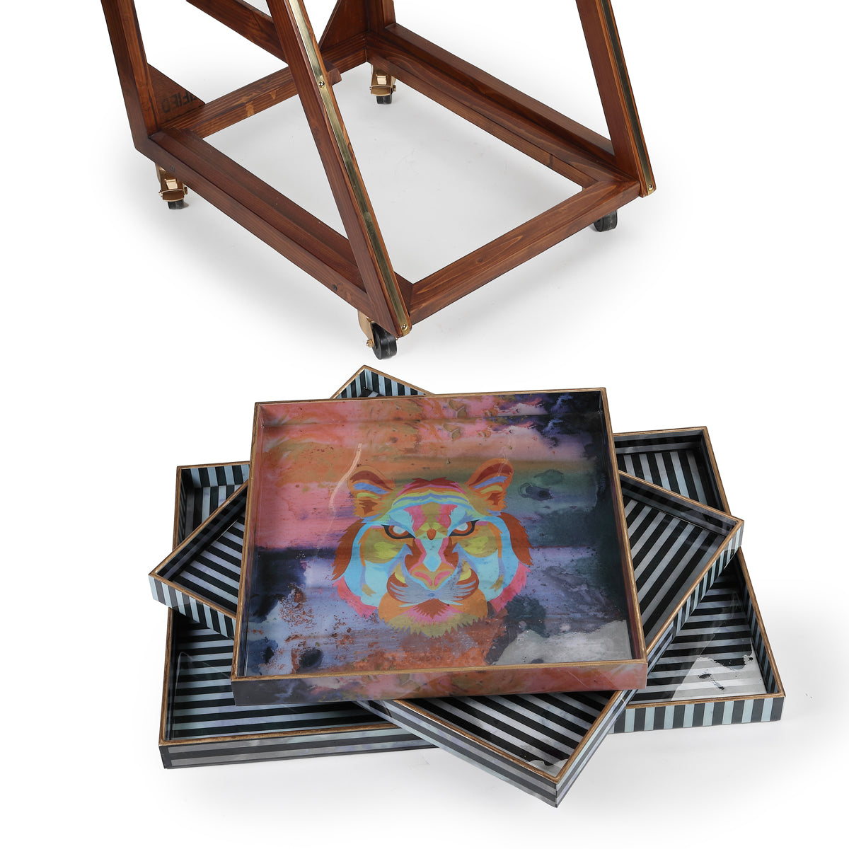 Untamed Tiger Three Tier Trolley