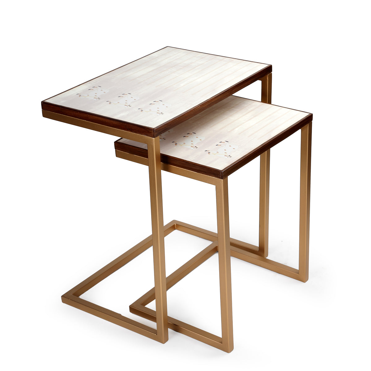 White C Stack table set