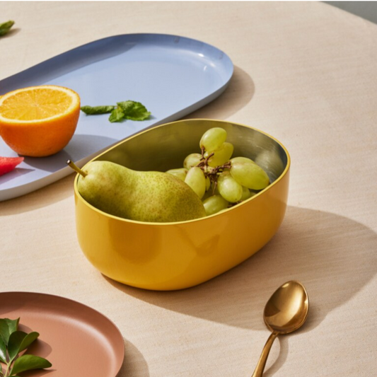 Stainless Steel Citrus Burst Yellow Celestique Bowl - Artychoke
