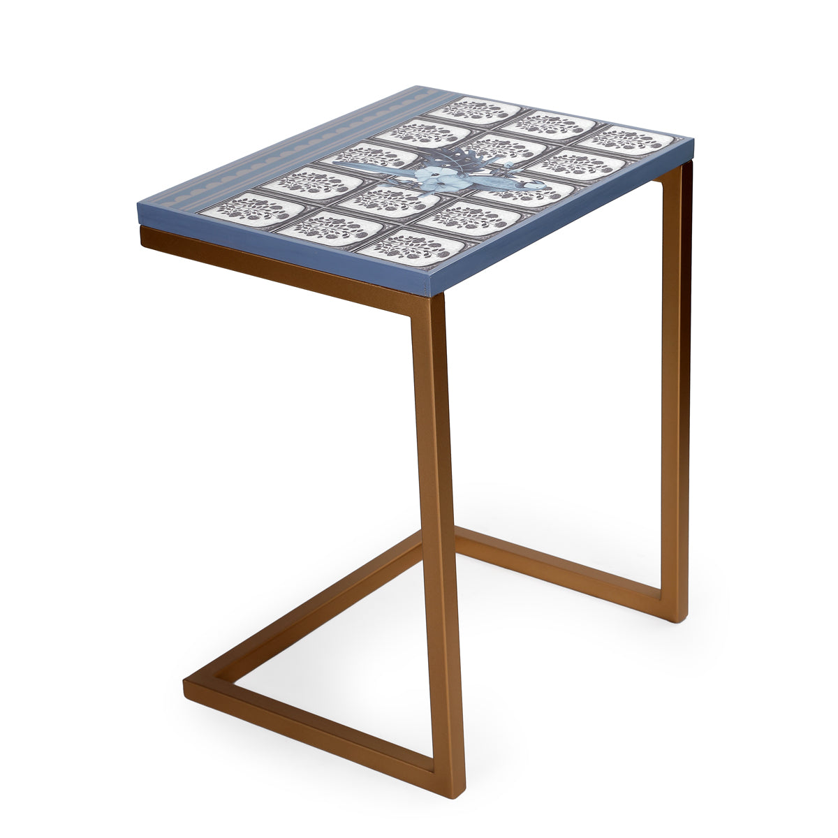 Blue and white design C Stack Wooden Table Set - Ek Aur Totta