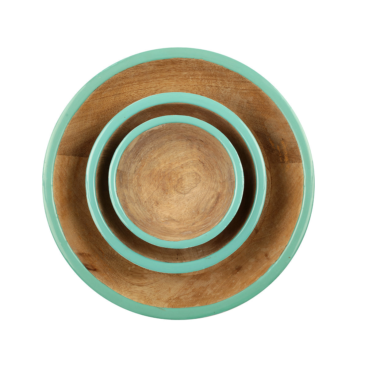 Teal Bowls Set Using Mango Wood