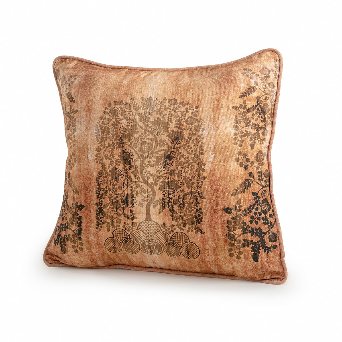 Shades of Gold & Pink Tree Of Life Cushion Cover
