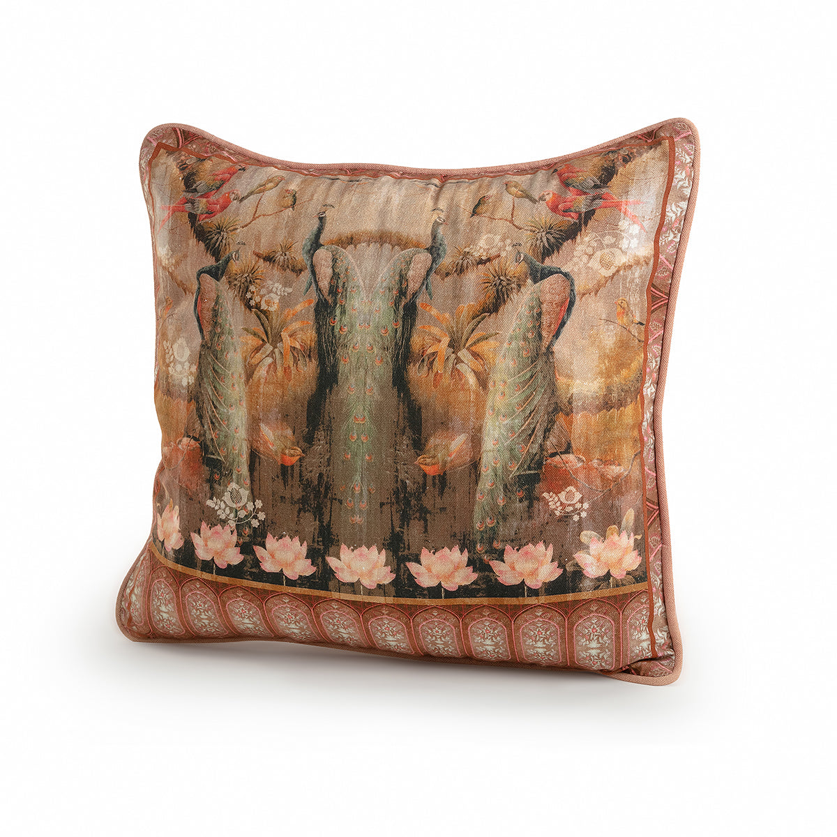 Peacock Velvet Cushion Cover