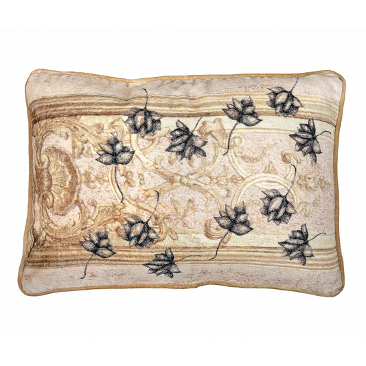 Antique Lotus Rectangle Cushion Cover - Artychoke