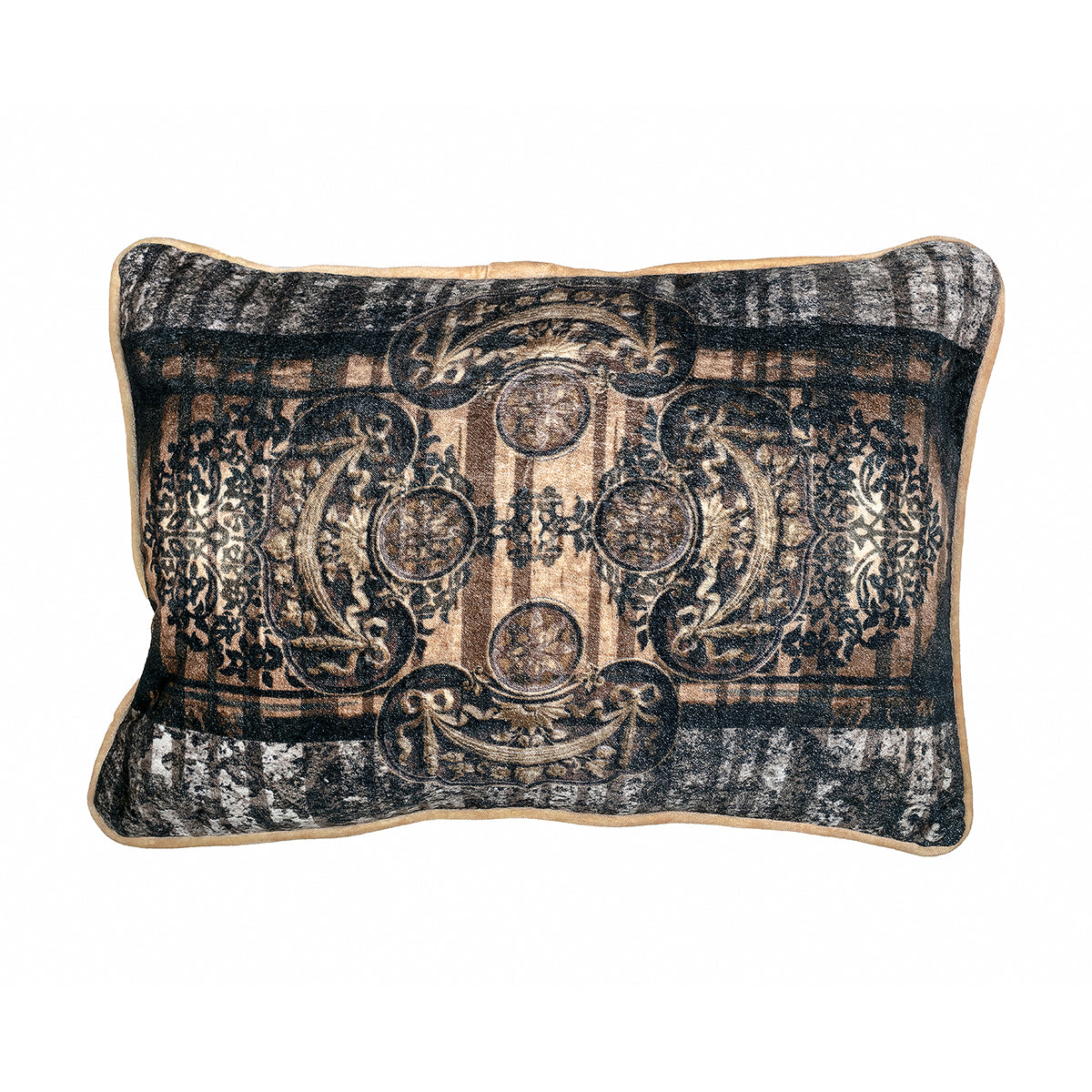 Antique Motif Rectangle Cushion Cover