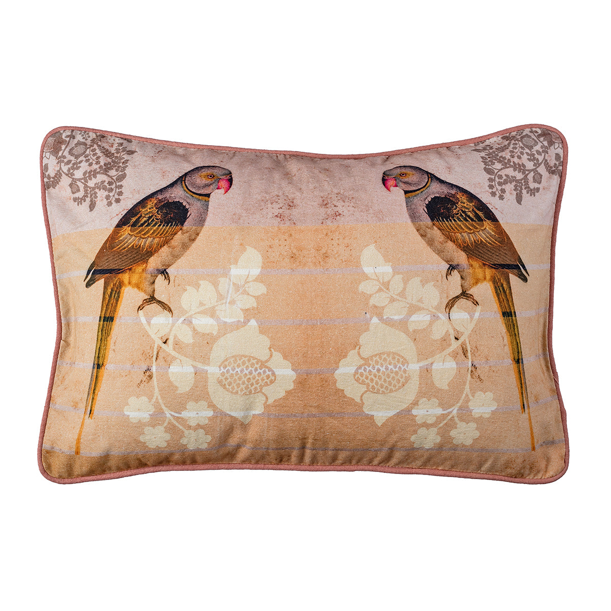 Parrot Gold Rectangle Cushion Cover
