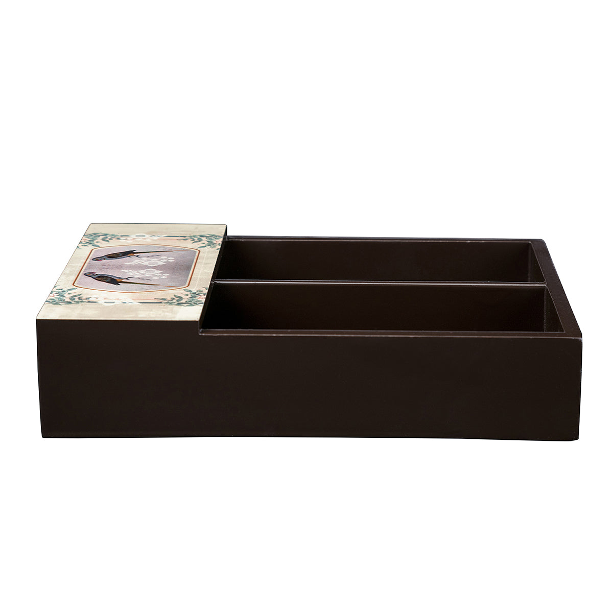 Elegant napkin and cutlery holder with intricate Parrot Boota design