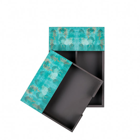 Pichwai Green Cutlery & Napkin Holder Set - Artychoke