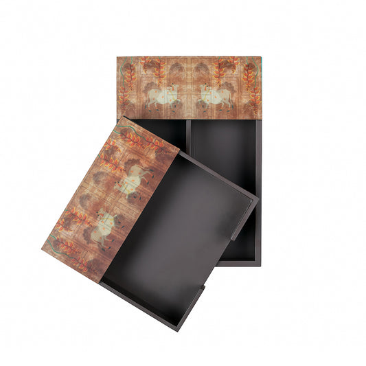 Pichwai Orange Cutlery & Napkin Holder Set - Artychoke