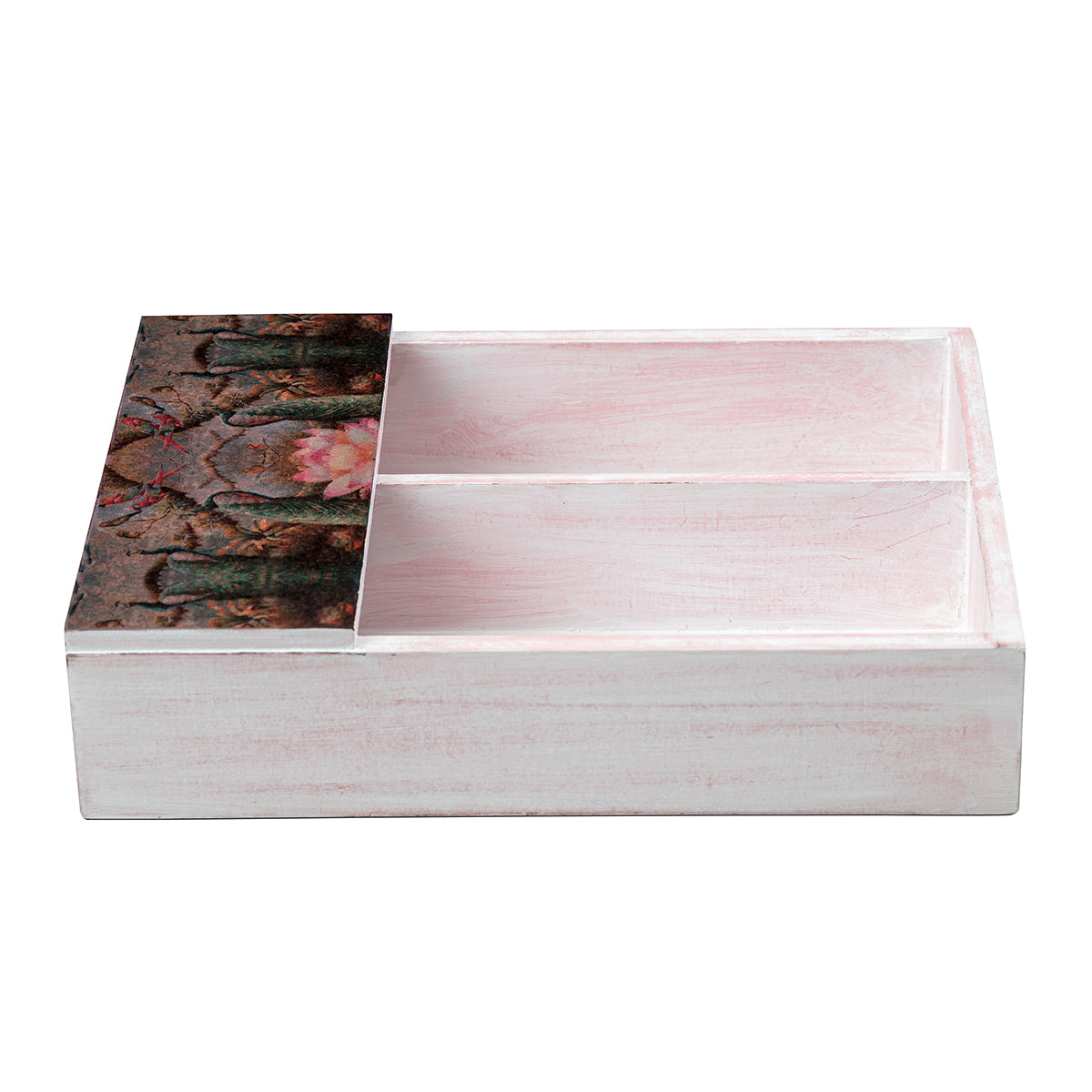 Buy Wooden White Cutlery & Napkin Holder