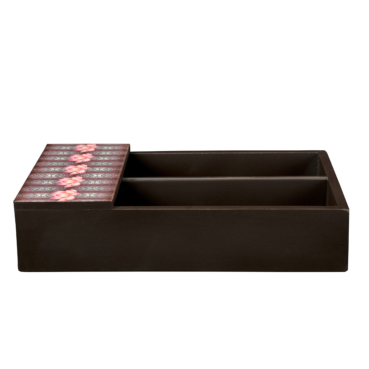 Elegant Lotus themed napkin and cutlery holder in wine color