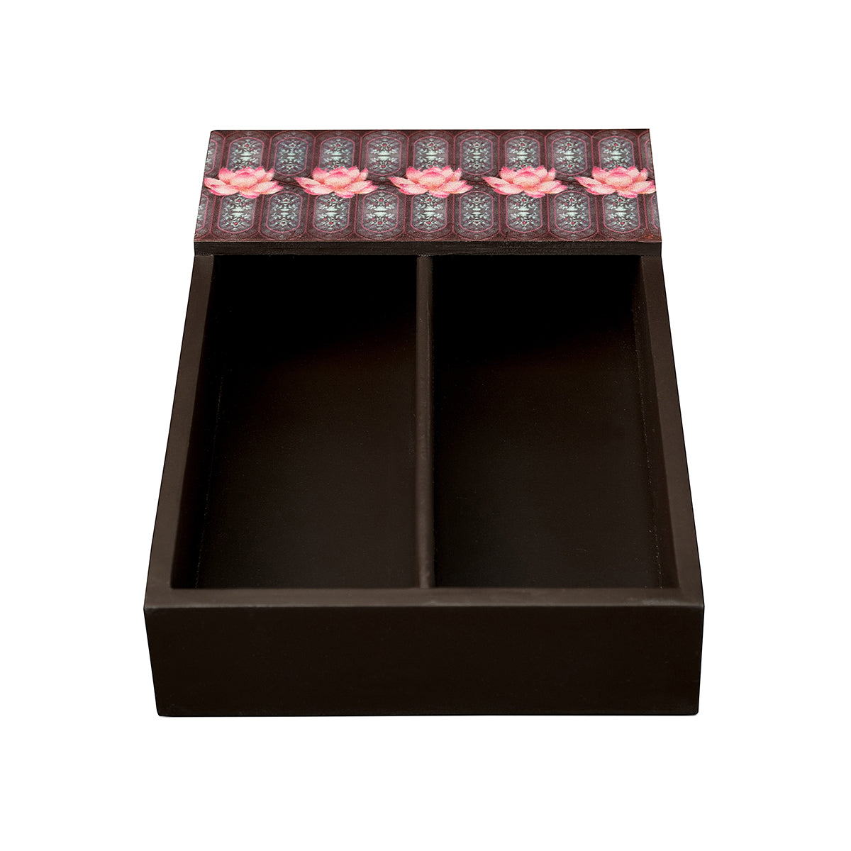 Buy cutlery and napkin holder set with a lotus design