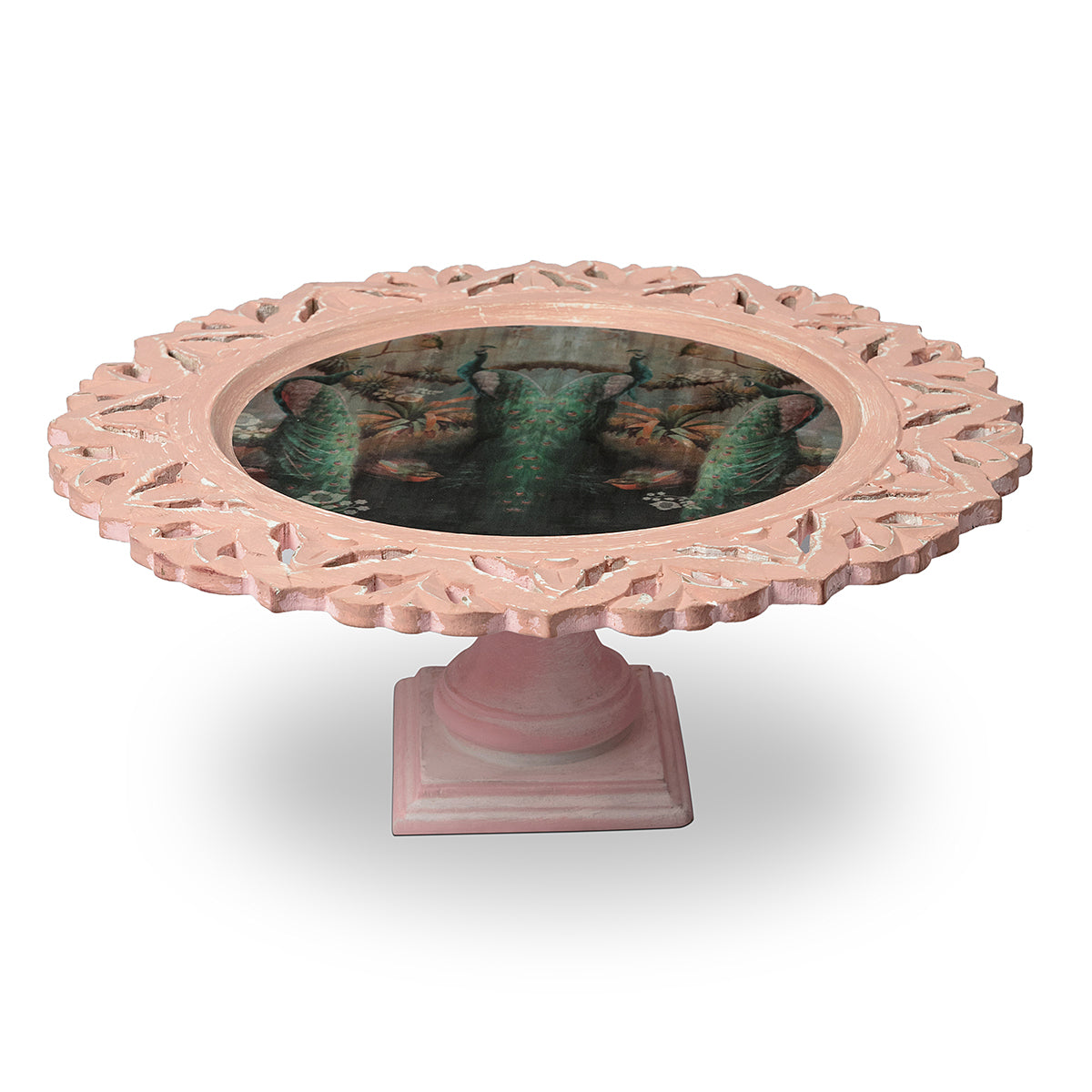 Buy Wooden Peacock Cake Platter