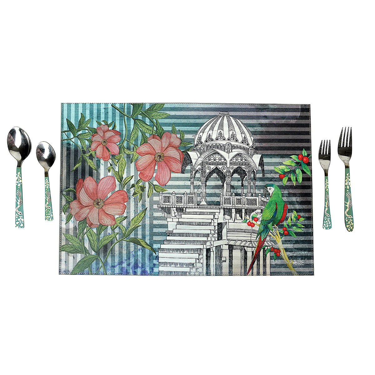 Blue Flamingo Cutlery Set
