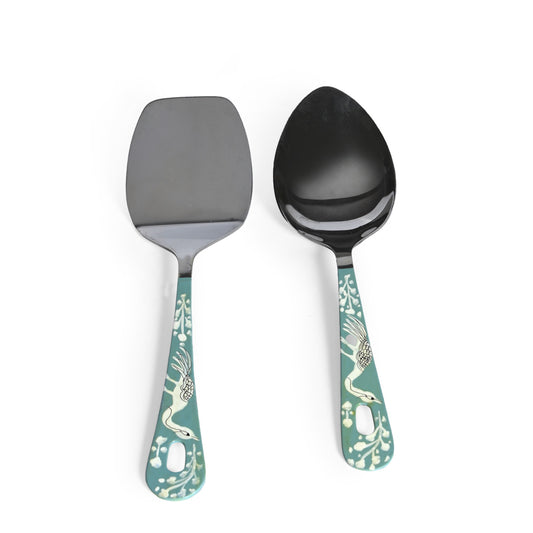 Blue Flamingo Serving Spoon Set - Artychoke