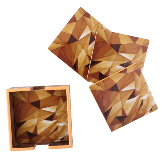 Facets Square Coasters (Set of 4) - Artychoke
