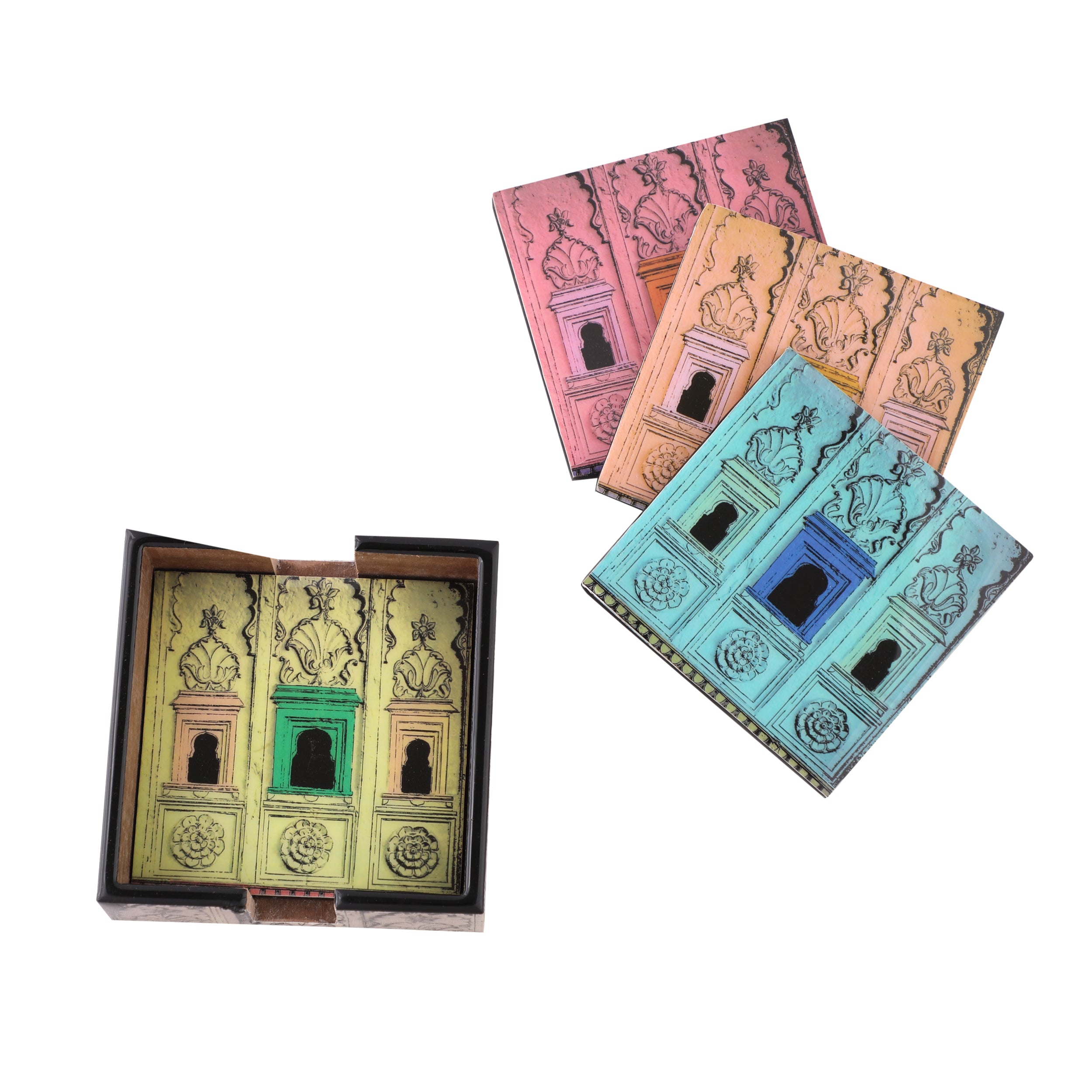 Jharoka Square Coasters (Set of 4)