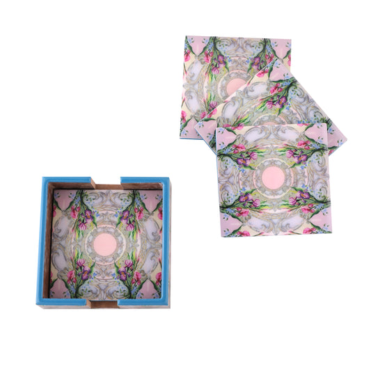 Pink Watercolor Square Coasters (Set of 4) - Artychoke